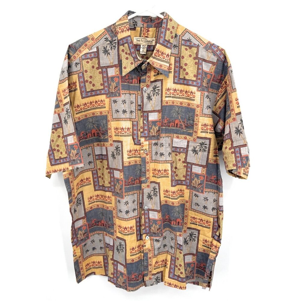 Tori Richard Men's Large 100% Cotton Tropical Hawaiian Shirt Made in USA Vintage
